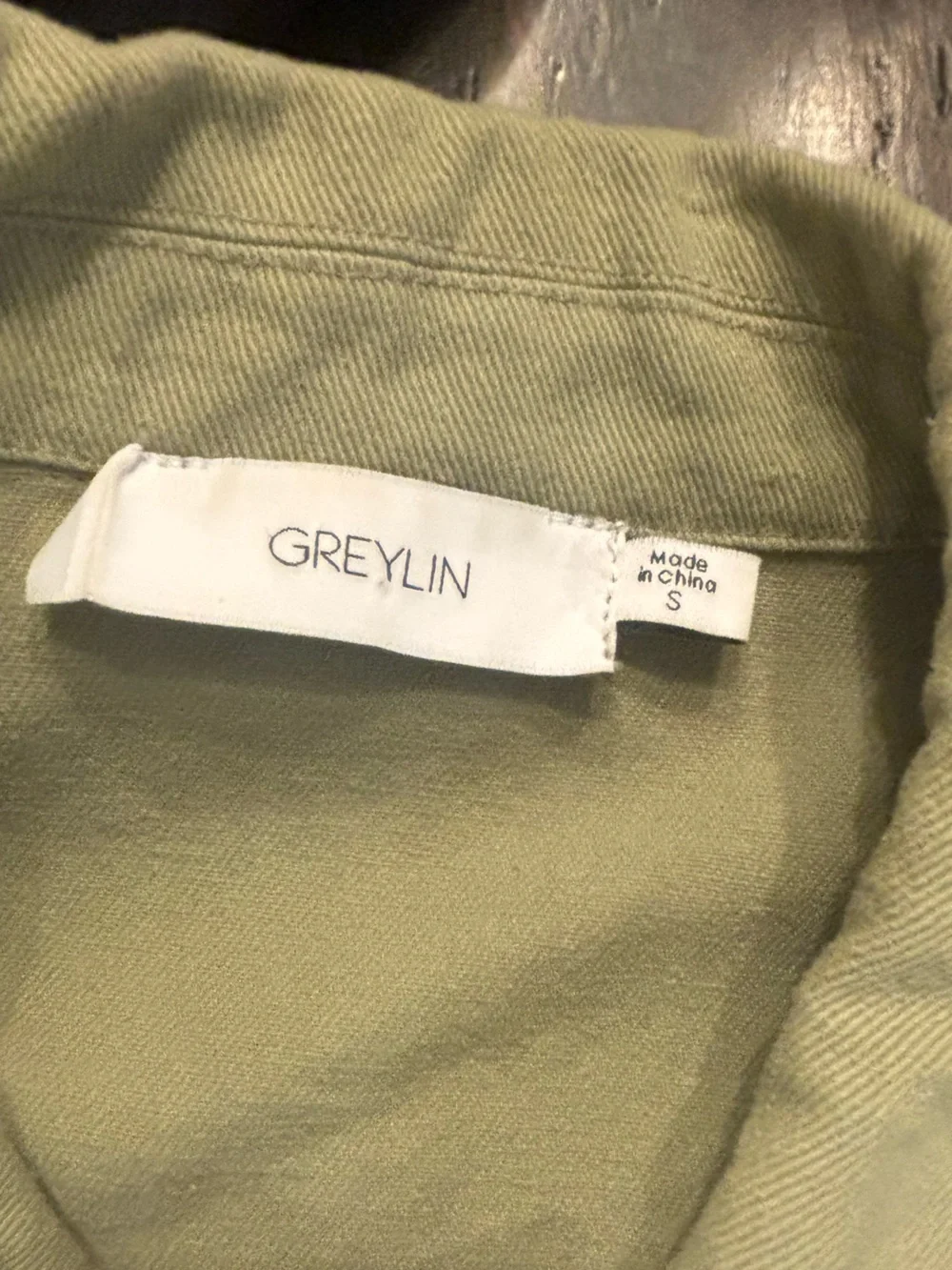Greylin Alexia Cotton Twill Puff Sleeve Shirt Jacket size small